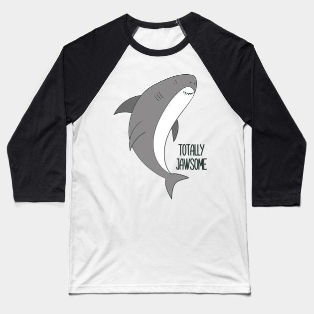 Totally Jawsome, Cute Shark Baseball T-Shirt by Dreamy Panda Designs